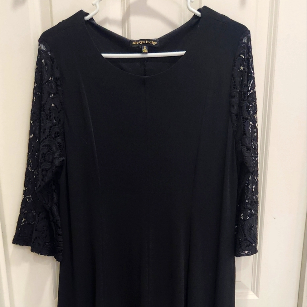 Black dress with lace sleeves